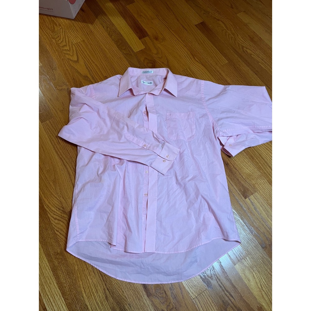 Pierre Cardin Dress Shirt Light Pink Long Sleeve Button Down Size 17 34/35